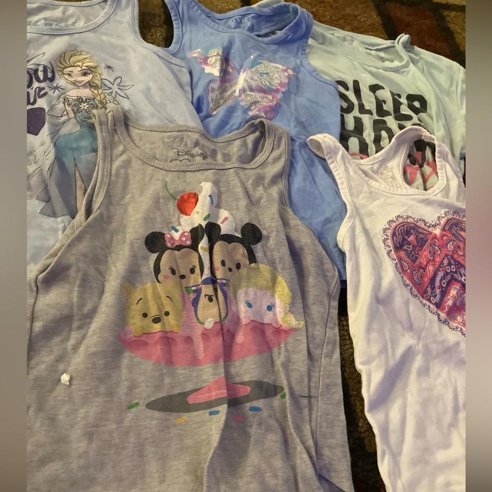 Lot of 5 size small 5-6. 4 tank tops and 1 short sleeves crop top.